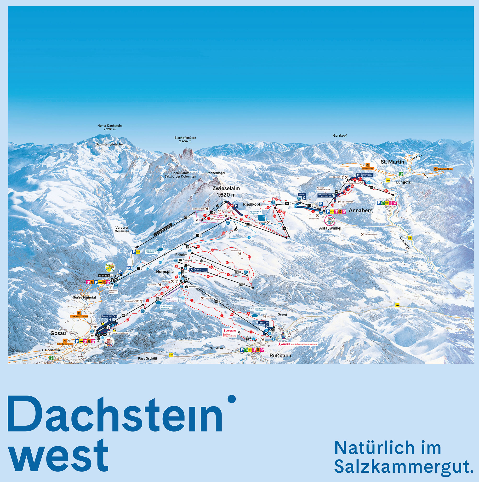 Pistenplan Dachstein West